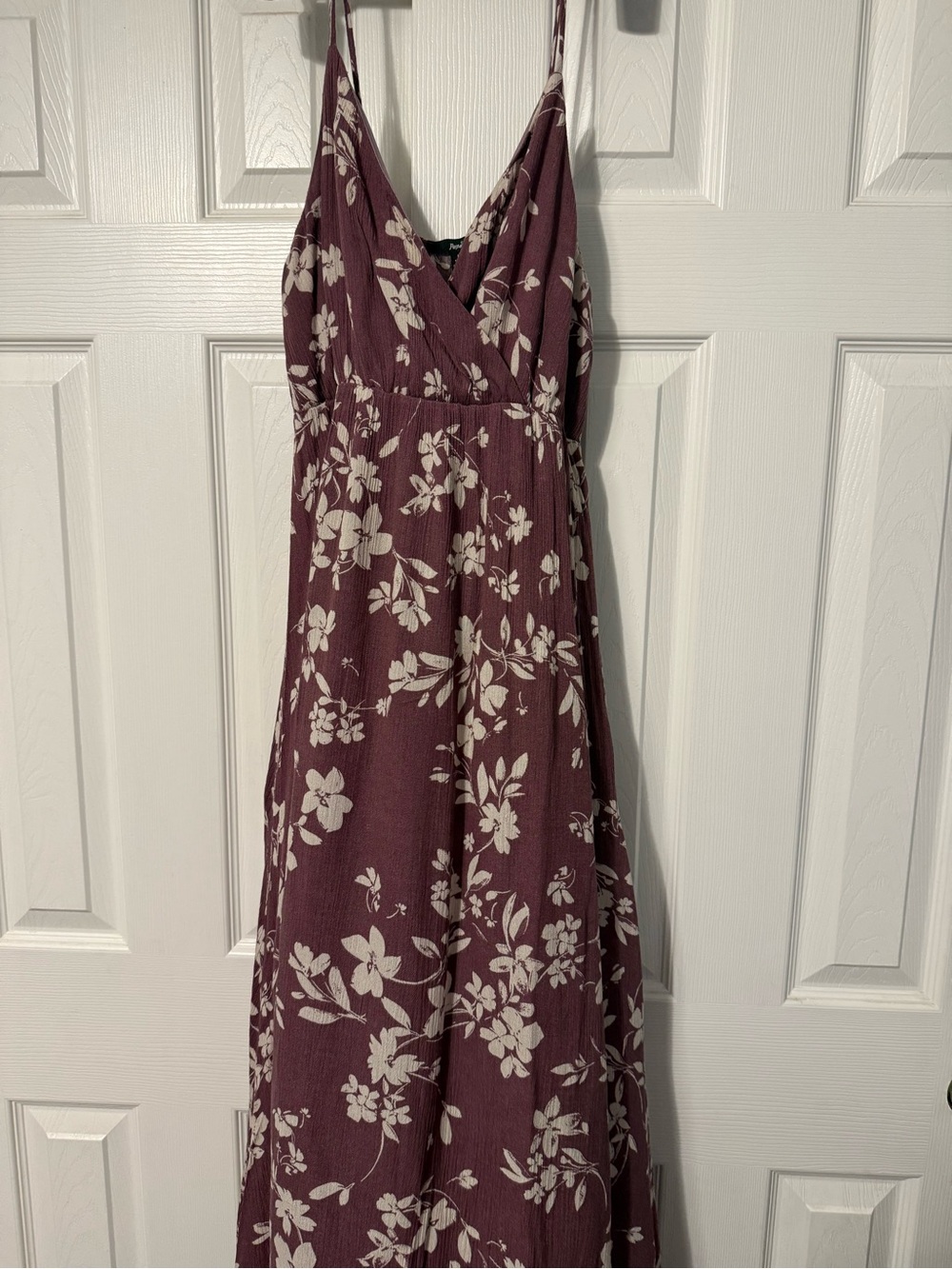 Papaya Plum Floral Maxi Dress with Cream Print